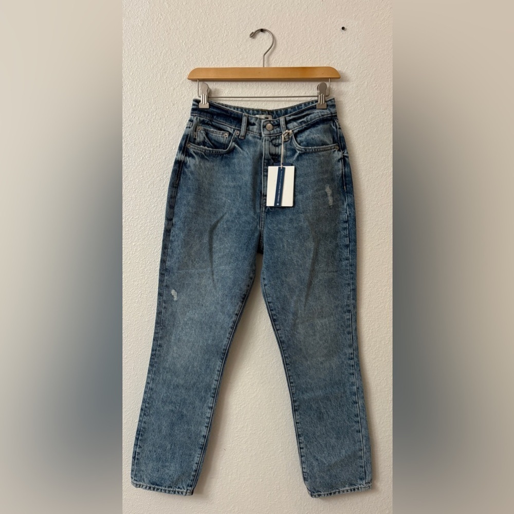 NWT Lovers and Friends Womens Bootcut Jeans High Rise Distressed Blue Size 27